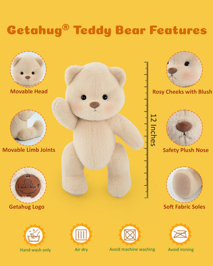 Getahug Furry Dino Bear | Ourson en peluche articulé fait main